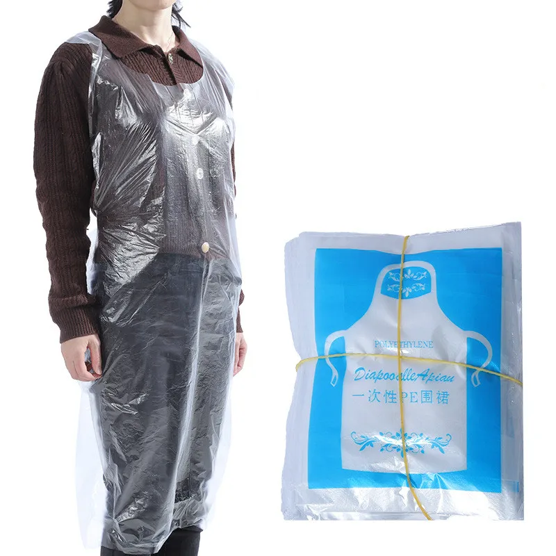 
Disposable apron custom plastic waterproof independent packaging catering kitchen hot pot barbecue waist manufacturers wholesale 