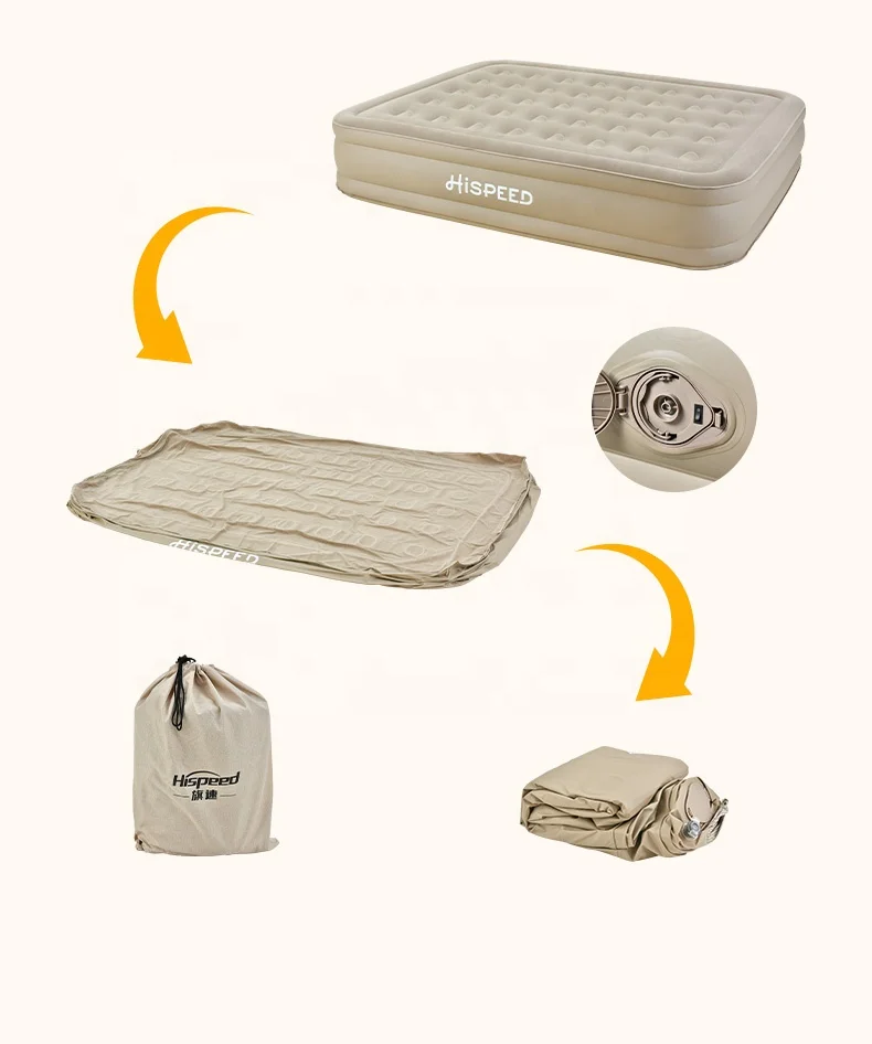 HISPEED Furnitures Camping Set Self Inflating Mat PVC Thicken 40cm Car Air Mattress Inflatable Sleeping Pad with Pump