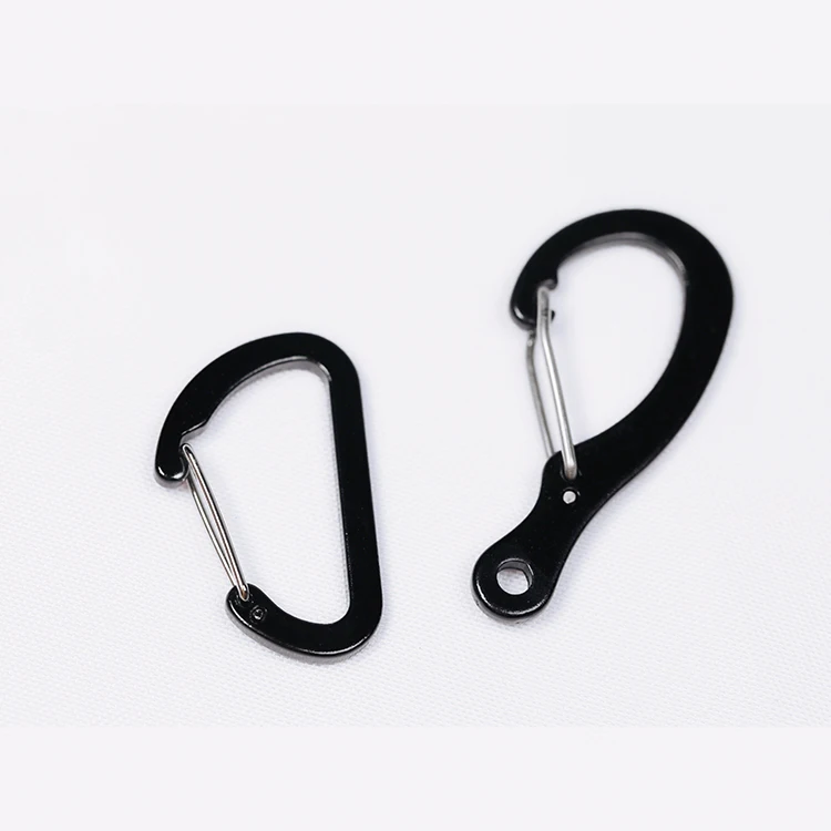Promotional 4cm mini d aluminum hooks carabiner small key ring clips