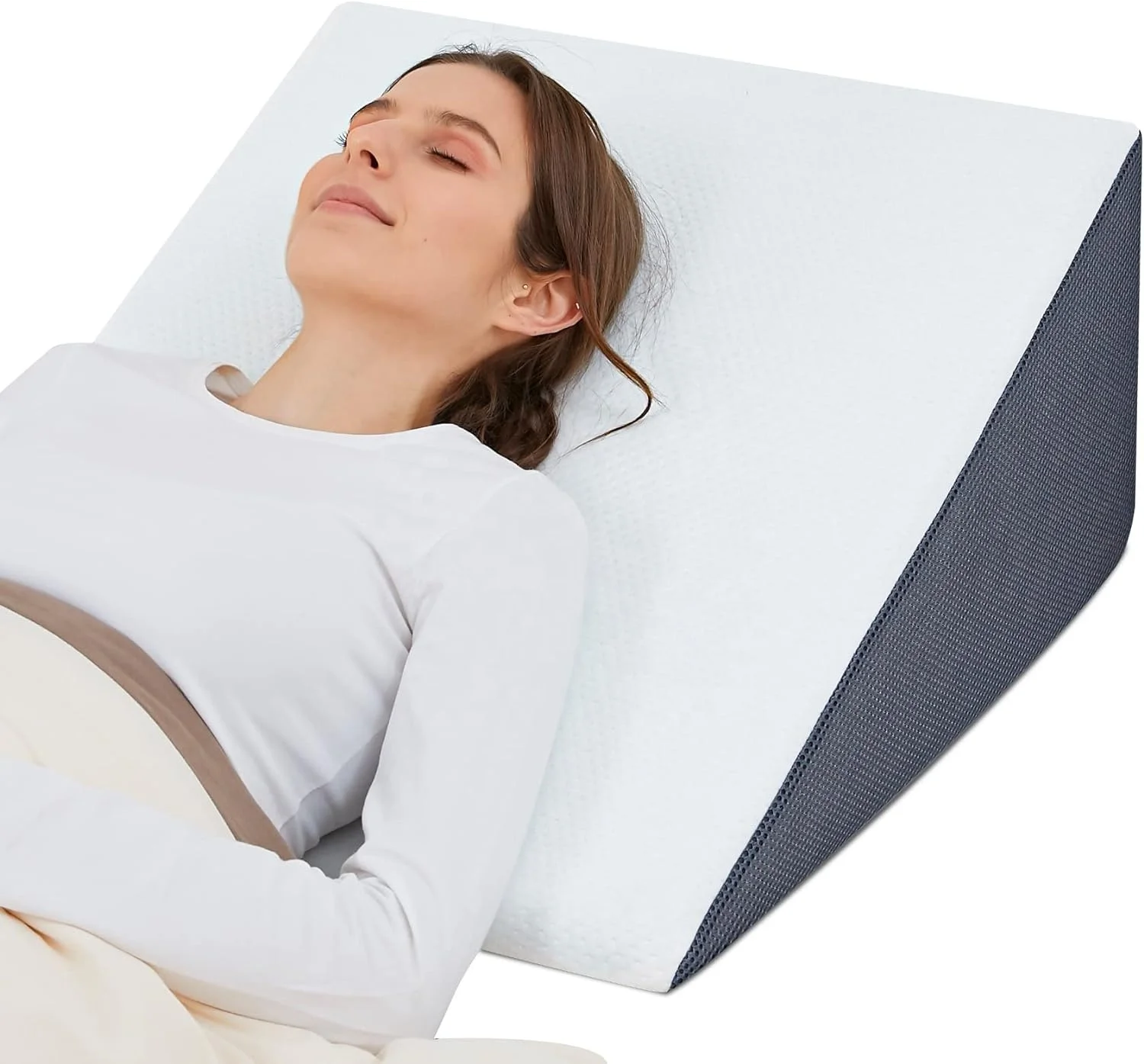 Hot Sale After Surgery Sleeping Anti Snoring Wedge Pillow Triangle Washable Memory Foam Elevated Support Bed Pillow