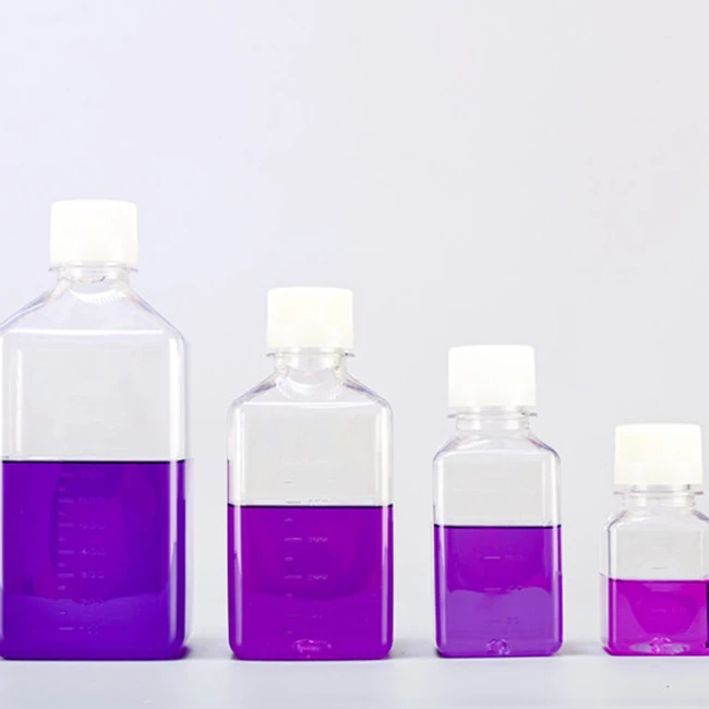 Wholesale High Quality Culture Medium Bottle PETG/PET Square Culture Medium Bottle