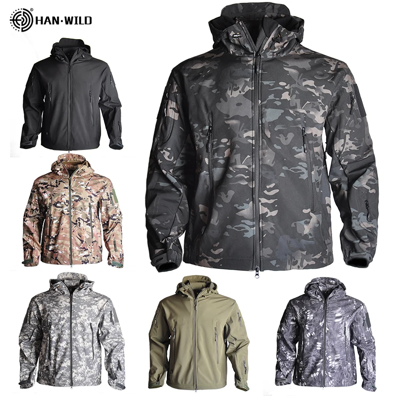  HAN WILD военная куртка камуфляжная флисовая походные куртки тактическая одежда ветровка
