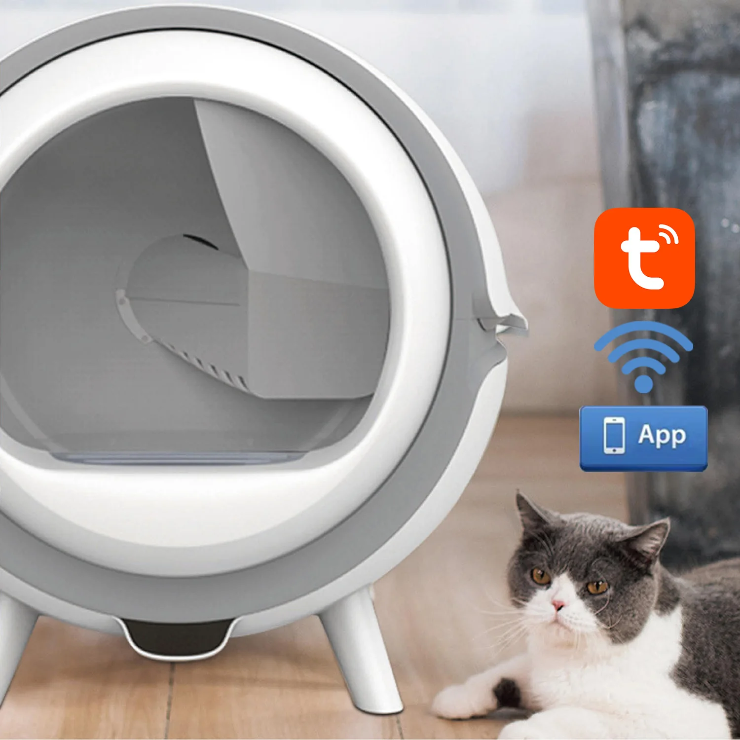 2024 New Wi-Fi Connectivity and App Control Fully Automatic Cat Litter Box