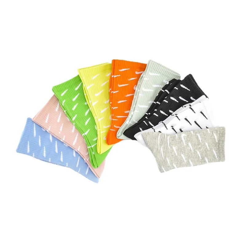 customised socks girls logo full print socks cotton long sports running sock for men and women