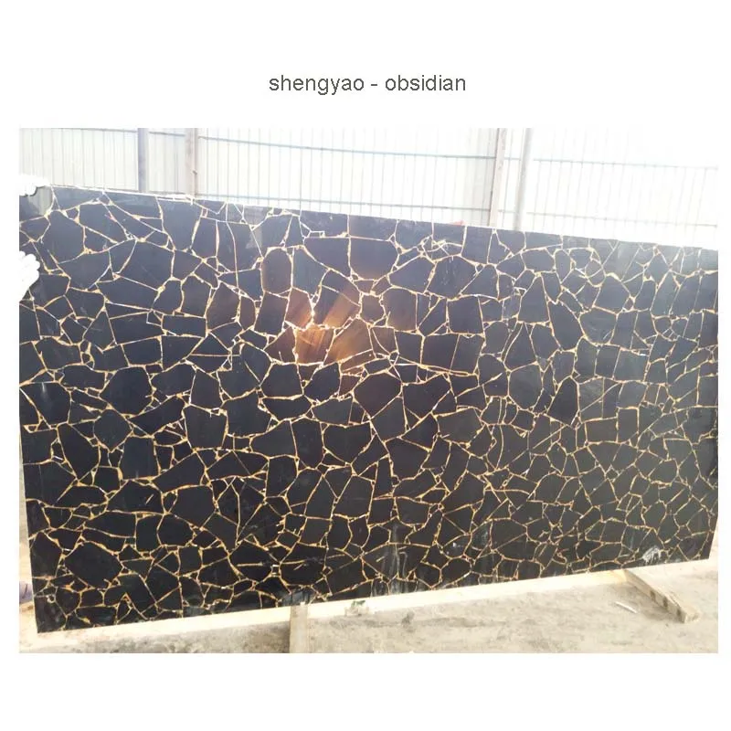black obsidian armenia gemstone slab decor wall panel