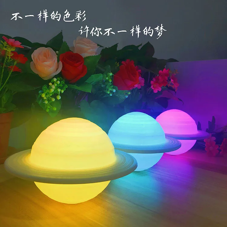 creative diy moon planet led night lights floating levitating planet lamp 3d printed table lamp