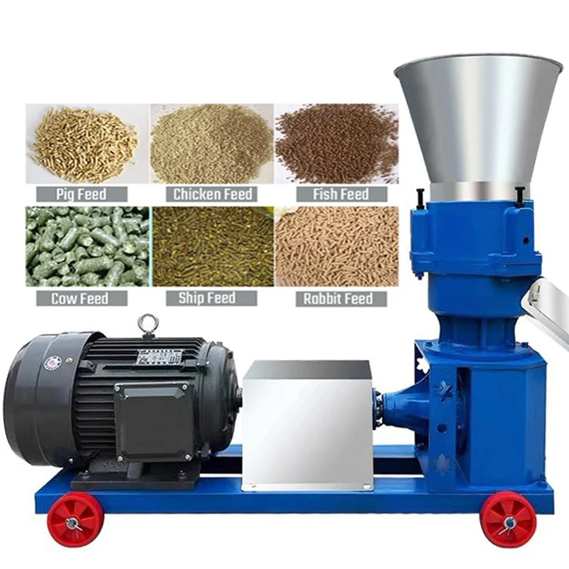 poultry feed extruder mill pellet machine processing equipment production line animal goat machine 3 4 roller 500kg/h for farm