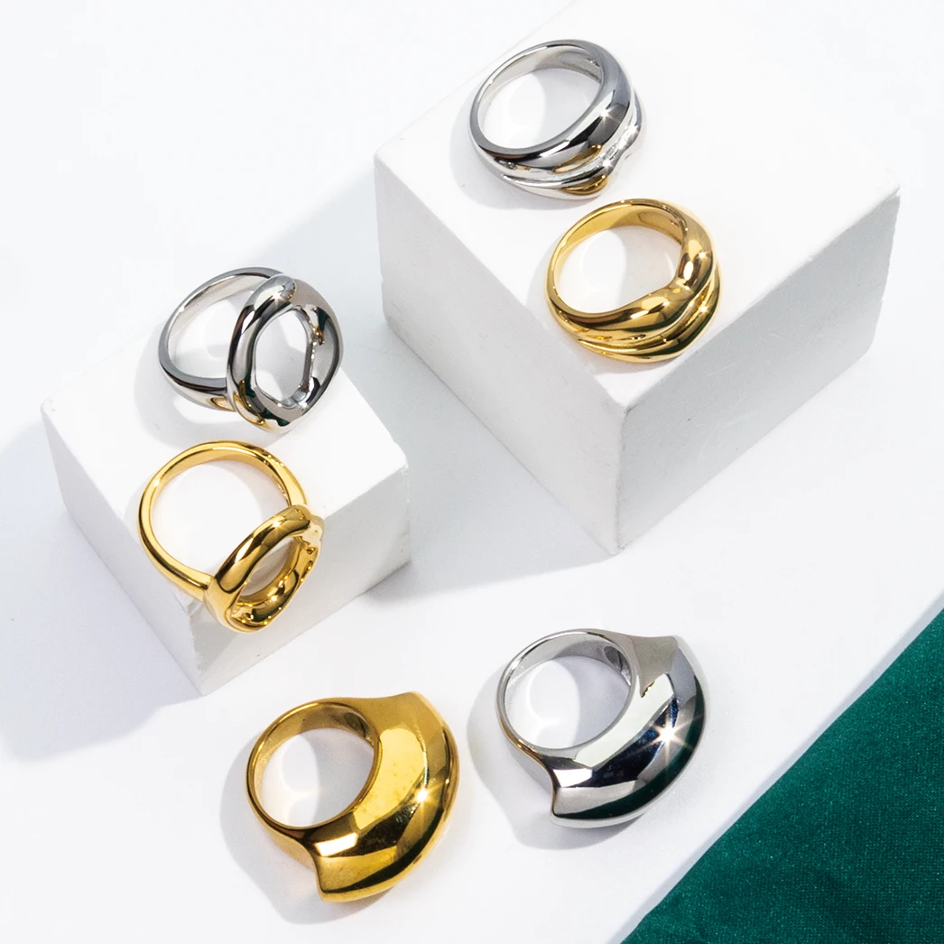 Кольцо на палец из нержавеющей стали 18 карат