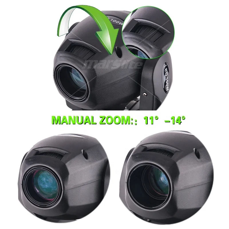 Mini led stage light 11 color mixing gobo rotating 100w beam moving head spot lighting dj equipment