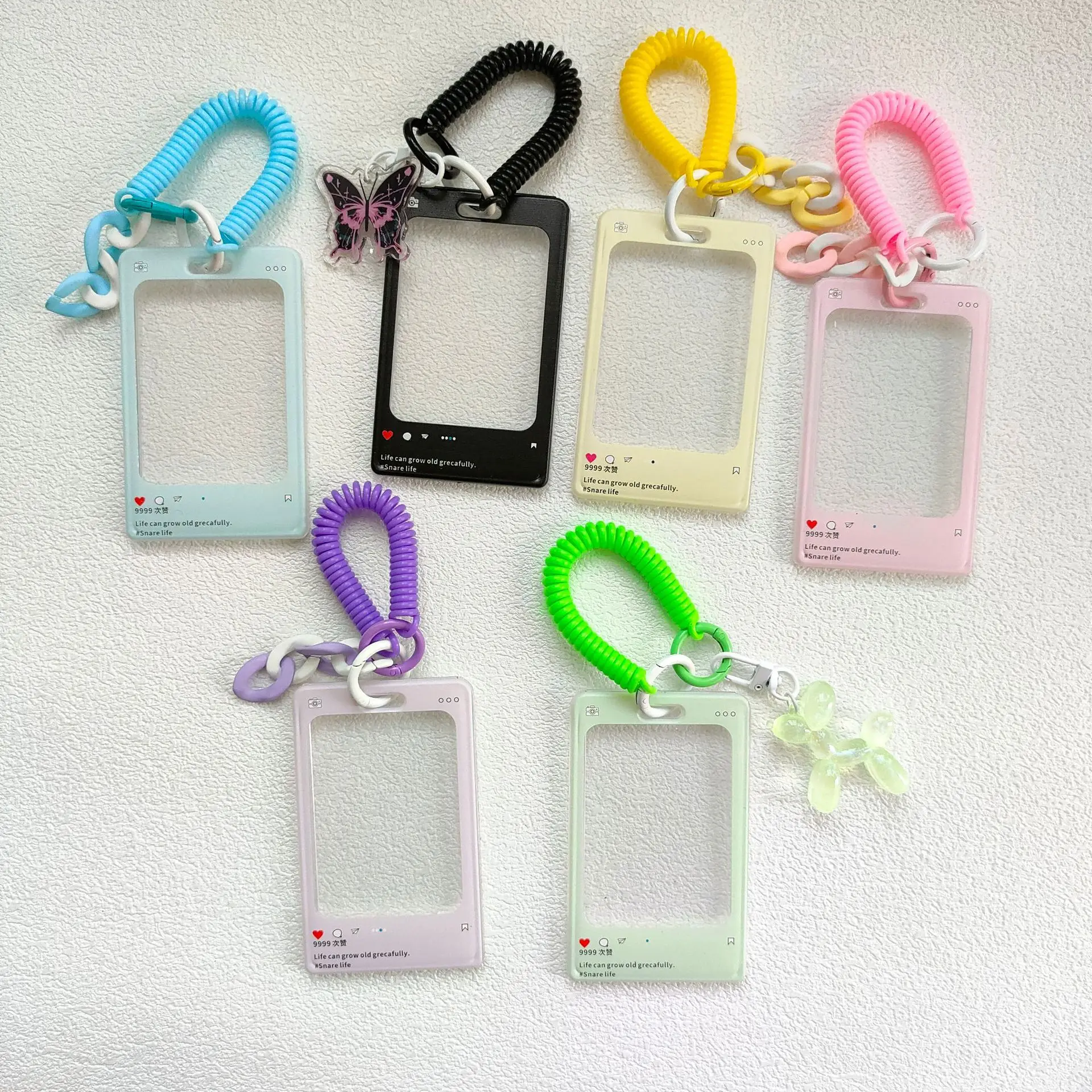 2024 New Arrival Acrylic Photo Card Holder Keychain INS DIY Idol Photo Frame Sleeves With Chain Kpop Frame Keychain