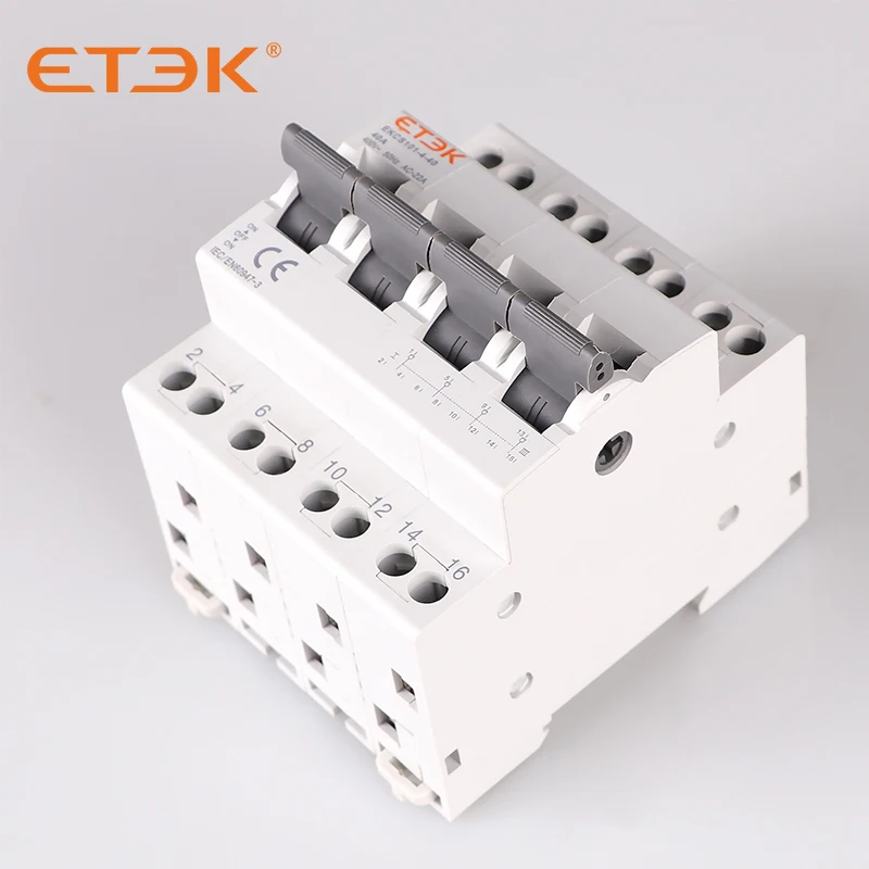 ETEK EKCS101 max.63 A Din Rail MTS двойной переключатель питания ручной модульный блокировки
