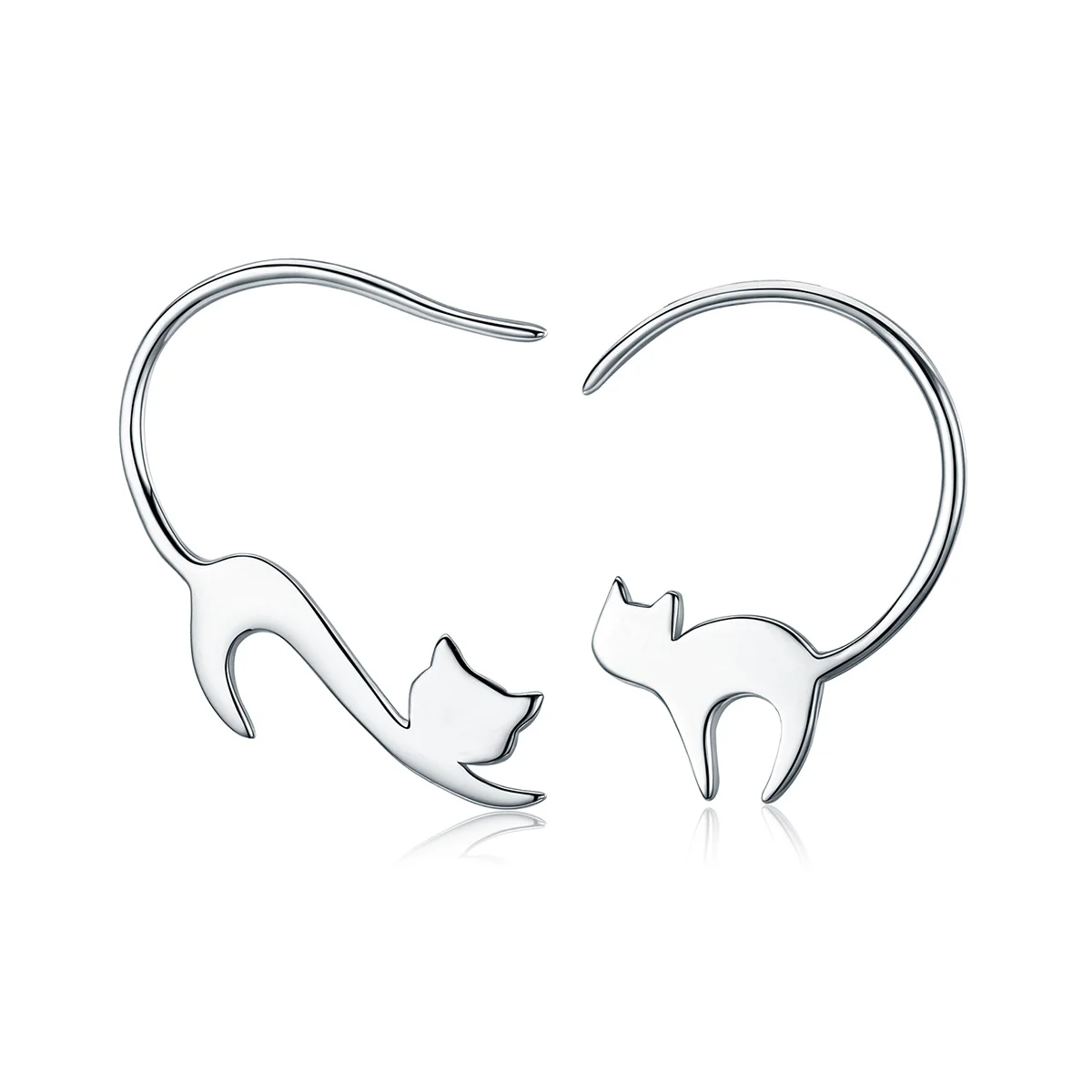 LEICARE Dainty Hoop Earrings Jewelry White Gold Plated Kitty Cat Earrings for Women 925 Sterling Silver