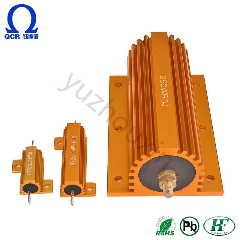 Aluminum Case 50W 25 Ohm Chassis Mounted Wirewound Resistor Car Led Kits