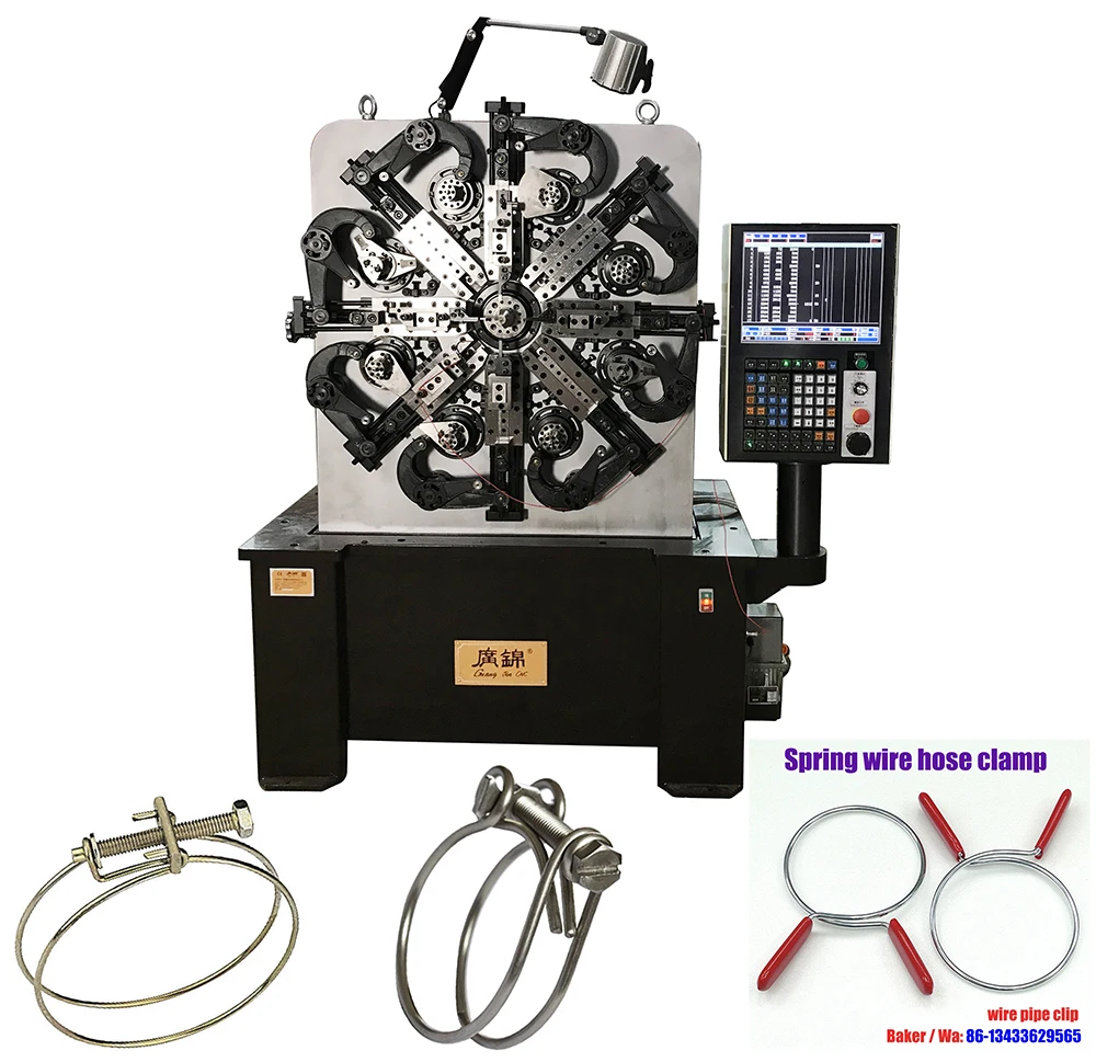 4 mm automatic spring forming machine producing wire hose clamp and double wire pipe clips