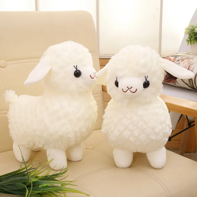 Hot Selling Cute Comfortable White Alpaca Sheep Stuffed Animal Plush Toy for kids Playing Gifts