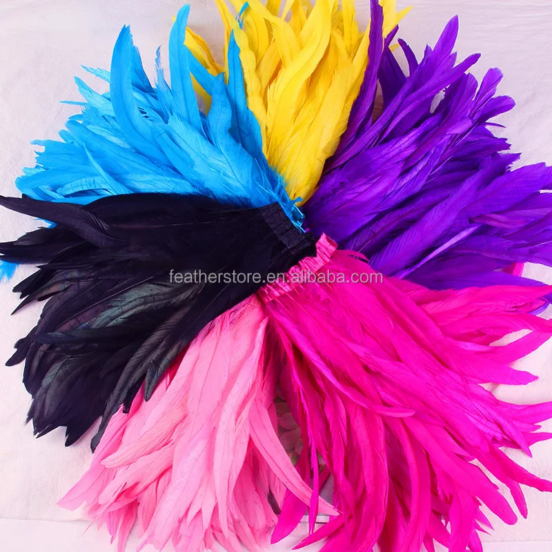 30-35cm(12-14inch)Coque Rooster Tail Feathers Fringe Trim for Carnival Costumes
