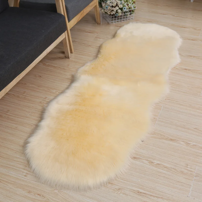 Cross border leather shape plush bedroom bedside carpet and irregular floor mat decorative bay window mat leather shape