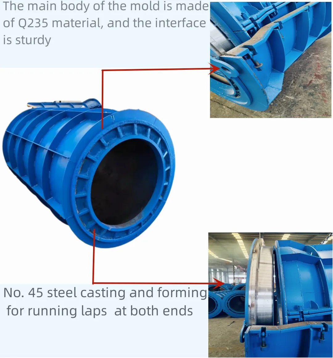 Customized  Concrete Drainage Pipe Mold 500-1000 Cement Pipe  Vertical Core Mold