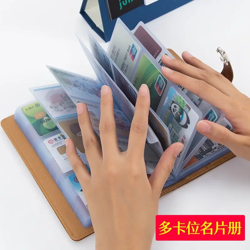 A6 PU leather Card Book Game Card Collection  Business Card Postcard Storage    Zipper Bag Loosening  Cover Notebook