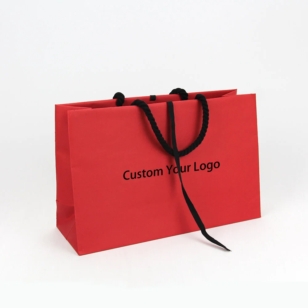 wholesale custom printed gift paper bag with own logo luxury brand kraft underwear shopping paper bags