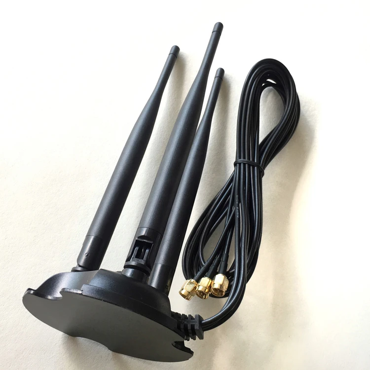 2.4GHz/5GHz Dual Band WiFi Antenna with Magnetic Base for TV/Router/Wireless WiFi Card 2400-2500/5150-5850MHz