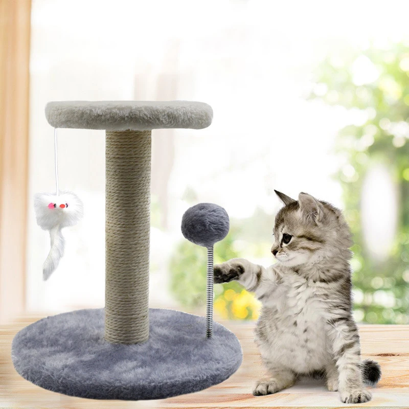 Sisal Cat Scratching Post For Cats Kitten Climbing Post Jumping Tower Toy With Ball Cat Scraper