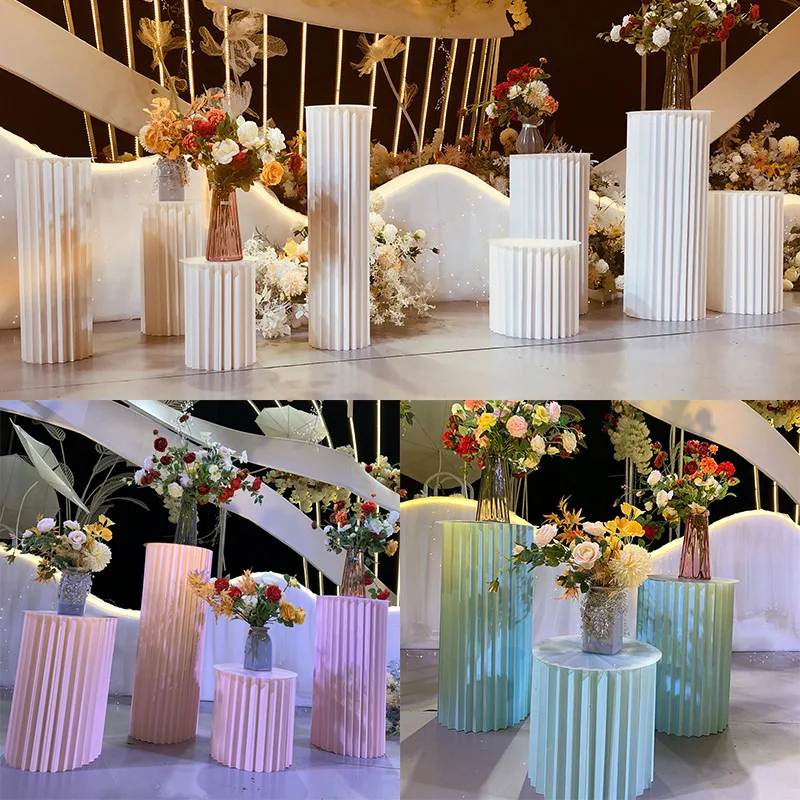 Birthday party supplies for wedding round stand cylinder for party cake table Paper Pedestal White Cake Plinth Cylinder stand