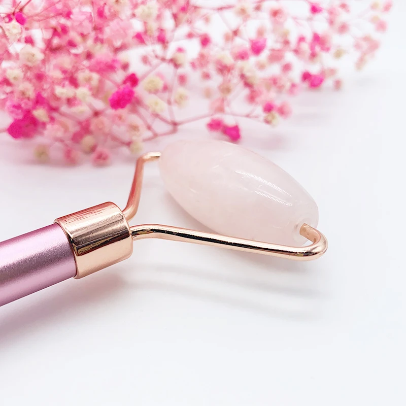 Factory wholesale crystal jade facial beauty face massage rose quartz roller gua sha set jade roller for face