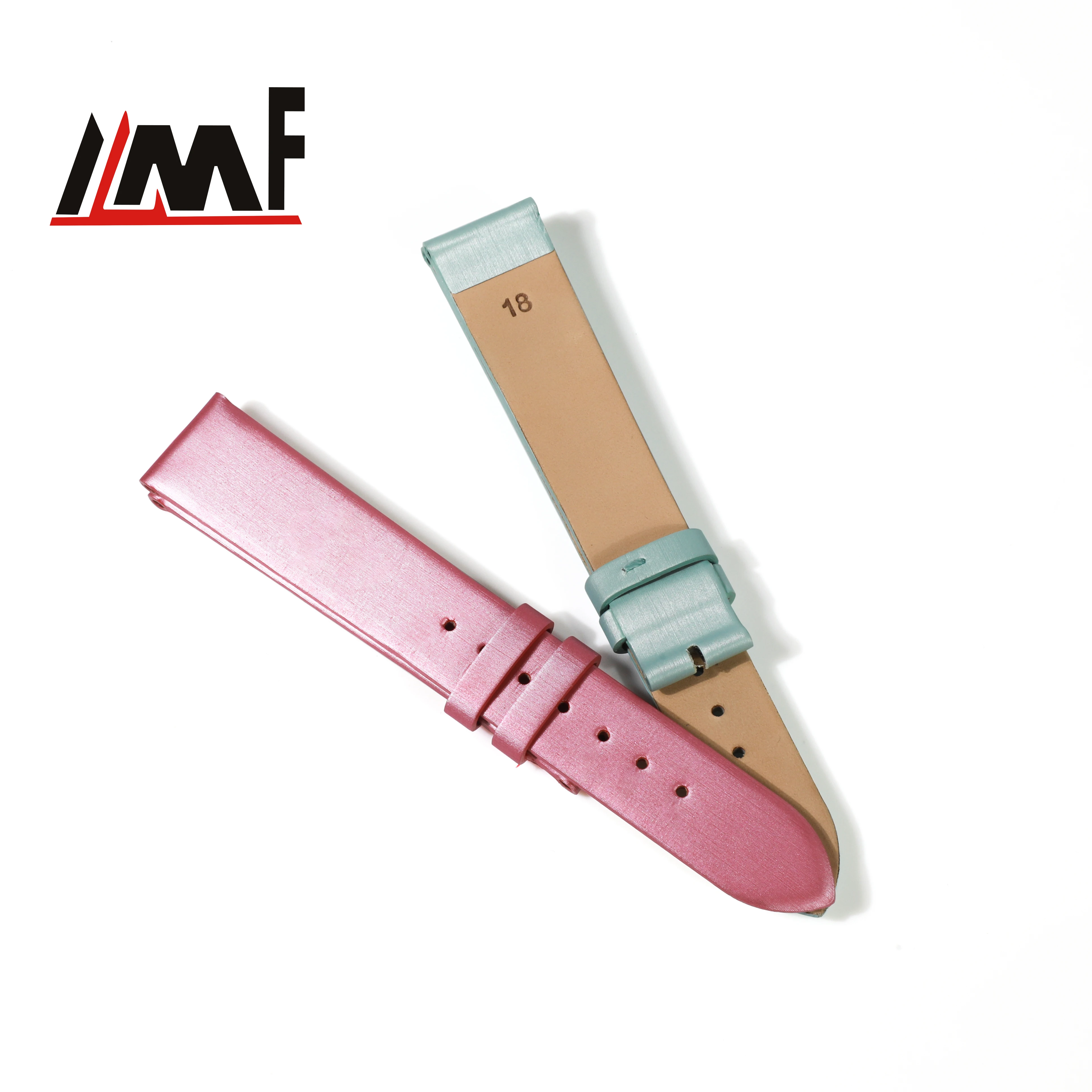 OEM and ODM Genuine Leather Lining Ladies Watch band with Leather Strap Brushed Satin Pattern Watch Bands for women