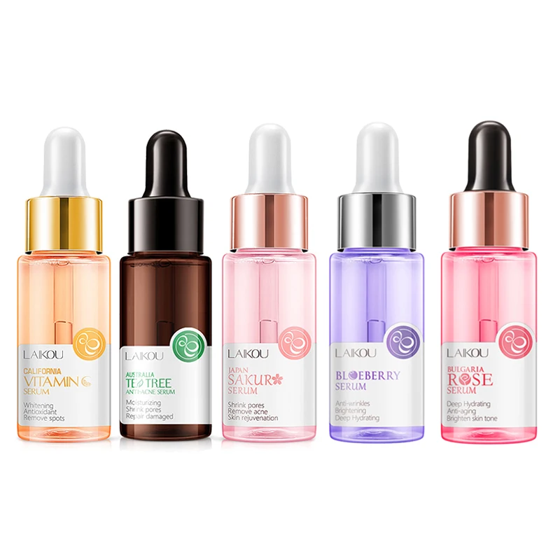 OEM Private Label Anti Aging Wrinkle Acne Dark Spot Remover Rose Whitening Vitamin C 24K Gold Face Serum