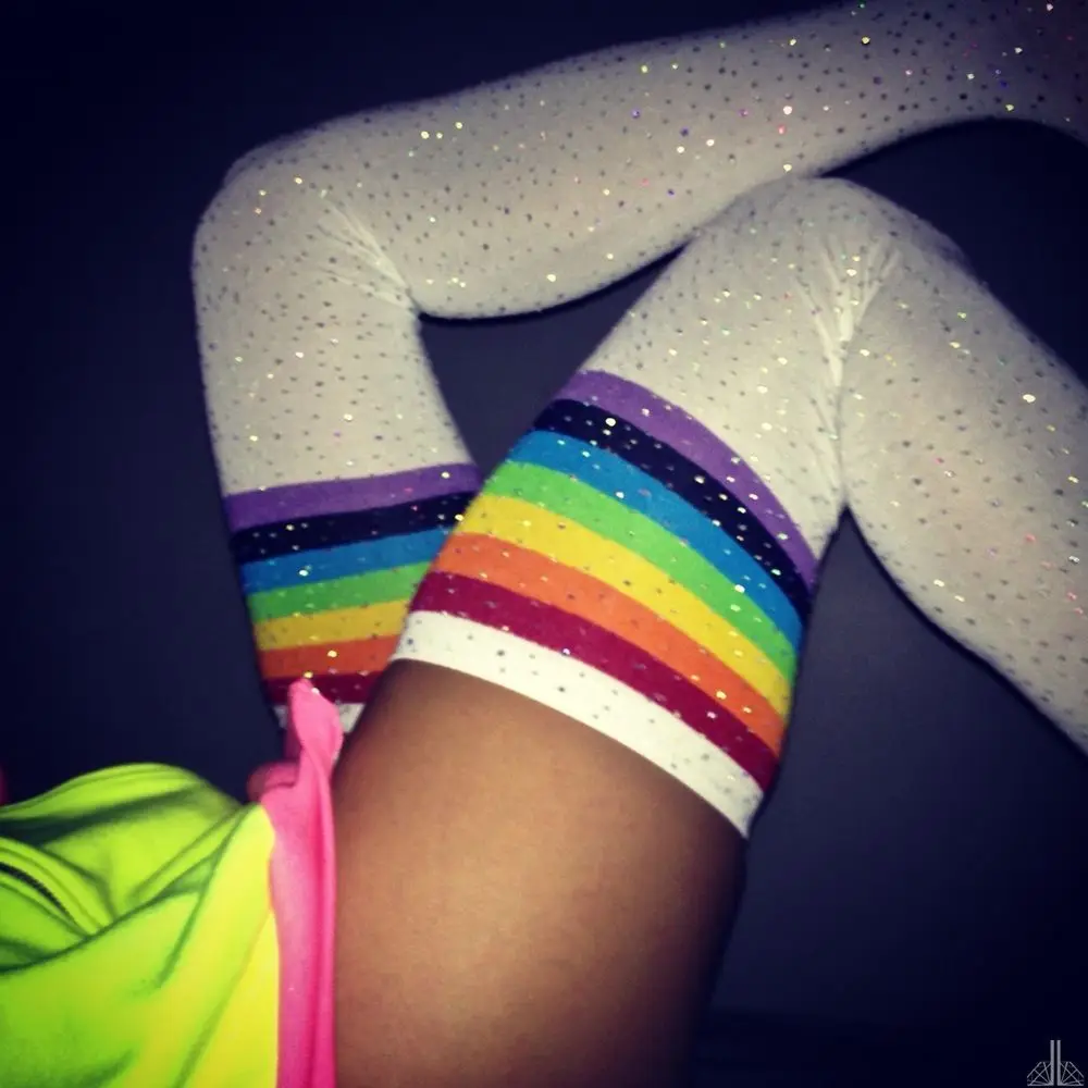 Hot sale Sequin Striped sex over knee Socks Ladies Rhinestone Bling Striped factory directly Custom party glitter long stockings