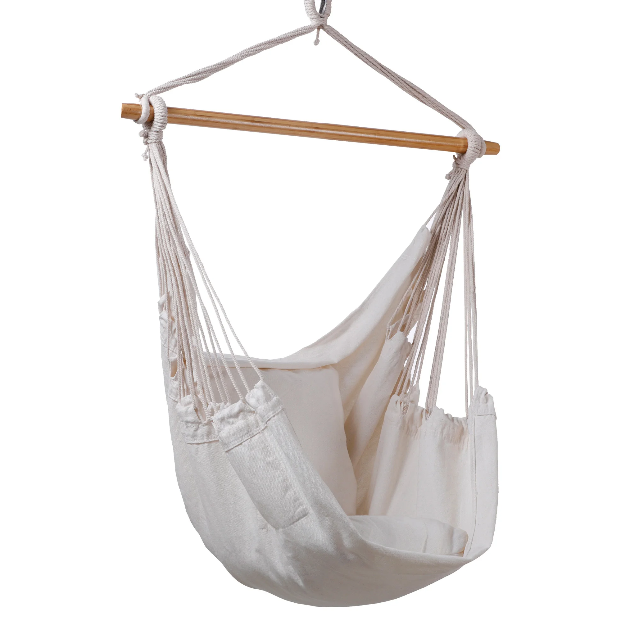 Good Quality Cheap Price Hammock Chair Hanging Rope Swing with Pocket Cotton Weave for Superior Comfort Durability Bamboo Bar