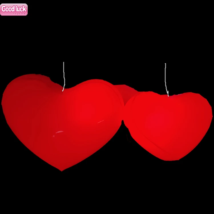 Customized Red Heart Shape Inflatable Advertising Helium Balloon Giant Oxford Material with Air Blower & Digital Printing