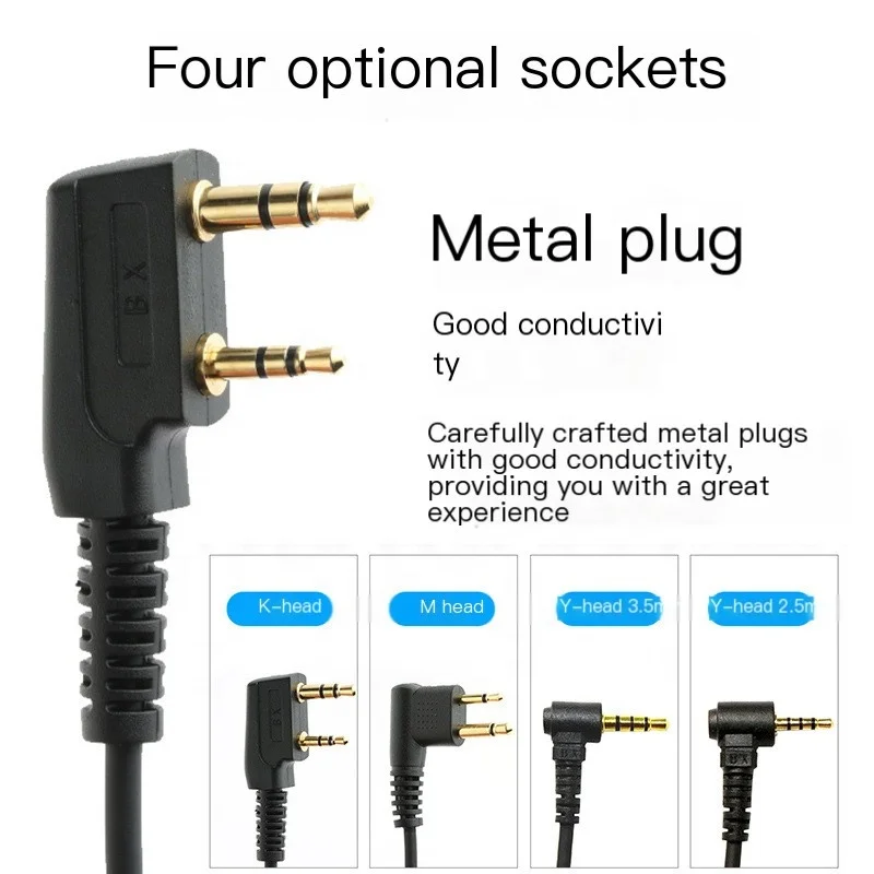 D Shaped Ear Hook Interphone Earphone High Volume Quality Walkie Talkie Headset Intercom Headphones K M Y Head Plug