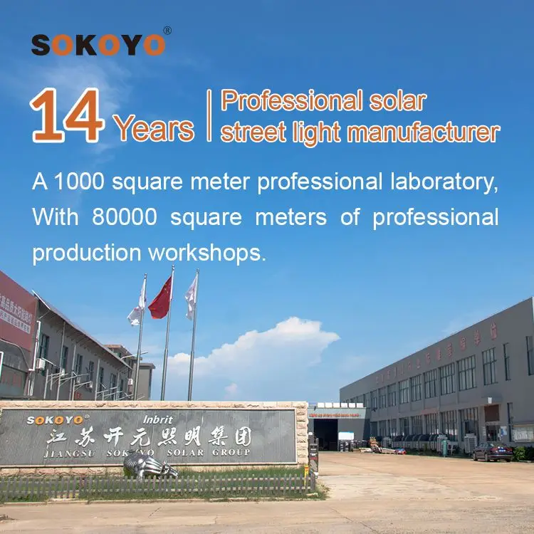 SOKOYO Waterproof Energy Powered Ip66 Streetlight 80W 100W 120W 150W Outdoor Panel Split Led Solar Street Light