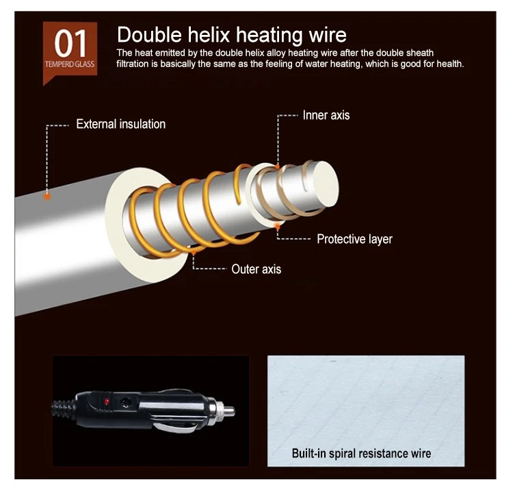 Mydays Outdoor Soft Comfortable Non-slip Overheating Protection Car Heating Seat Cushion with Backrest