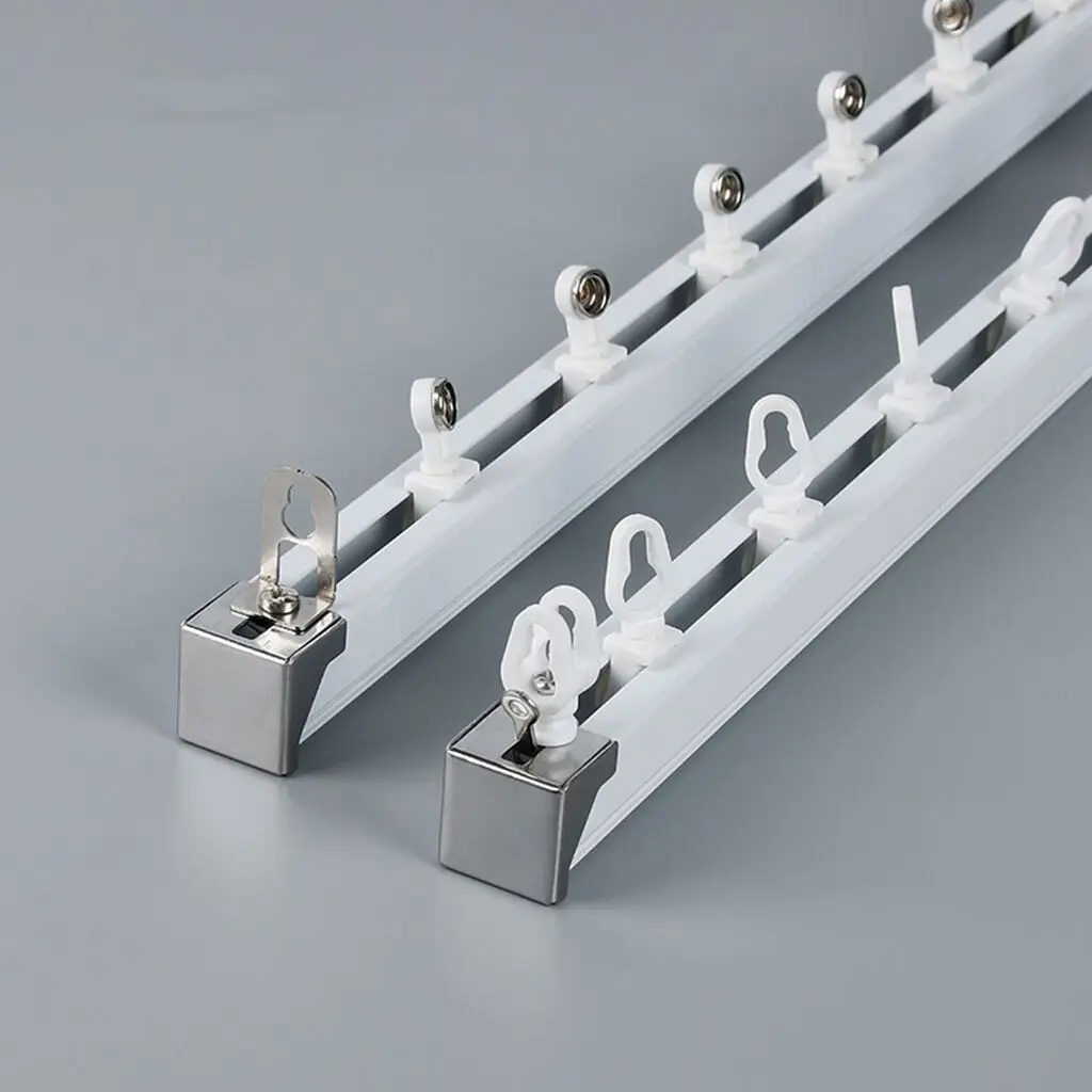 Office Building Wave Curved Electric Curtain Track Overlap Curtain Track Accessories Serpentine Accessories Metal Single Modern