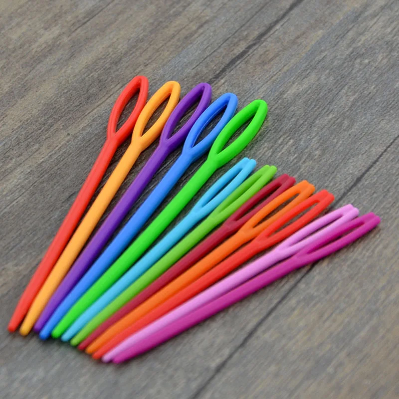 Wholesale Colorful Safety 15/9/7cm Crochet Needle Sets DIY ABS Knitting Needles Plastic Needle Sewing Accessories for Clothing