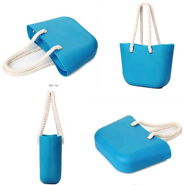 10 Colors Soft Beach Waterproof Tote Bags With Zipper For Lady Outdoor EVA Handbags Women PVC Jelly Handbags