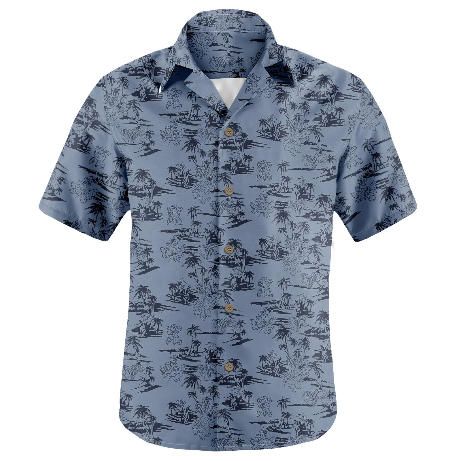 Wholesale Men Hawaiian Shirt Regular Fit Vintage Style Fashionable Floral Lapel Collar Hawaiian Shirt for Men Holiday HW-TROP49