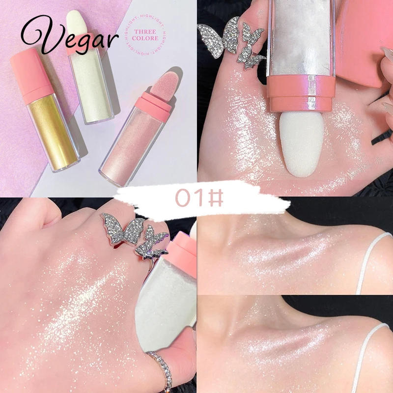 Highlighter Powder Stick Makeup Body Shine High Gloss Blush Contour Powder Makeup Sparkle Patting Powder
