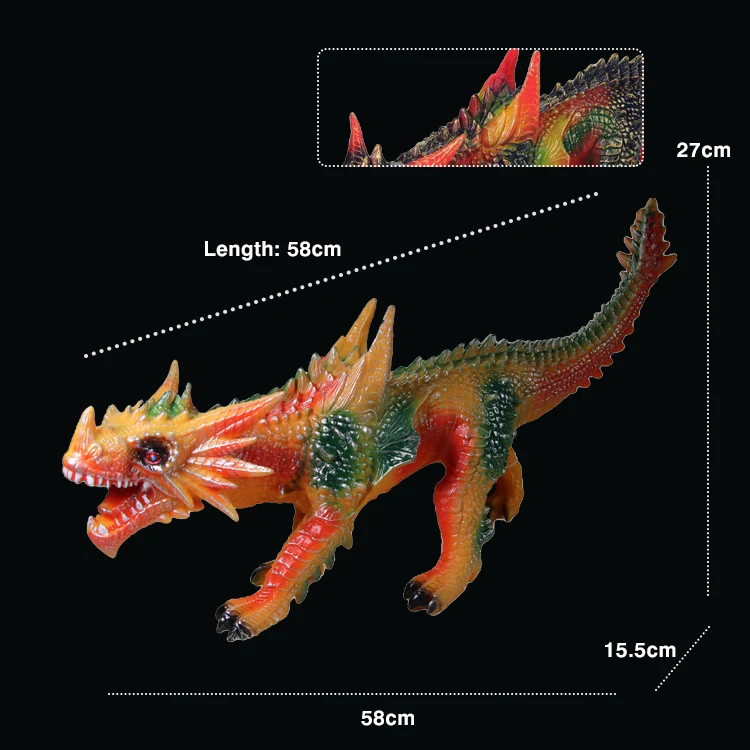 Hot-selling soft glue animal model realistic dinosaur ornaments PVC stuffed dinosaur toys