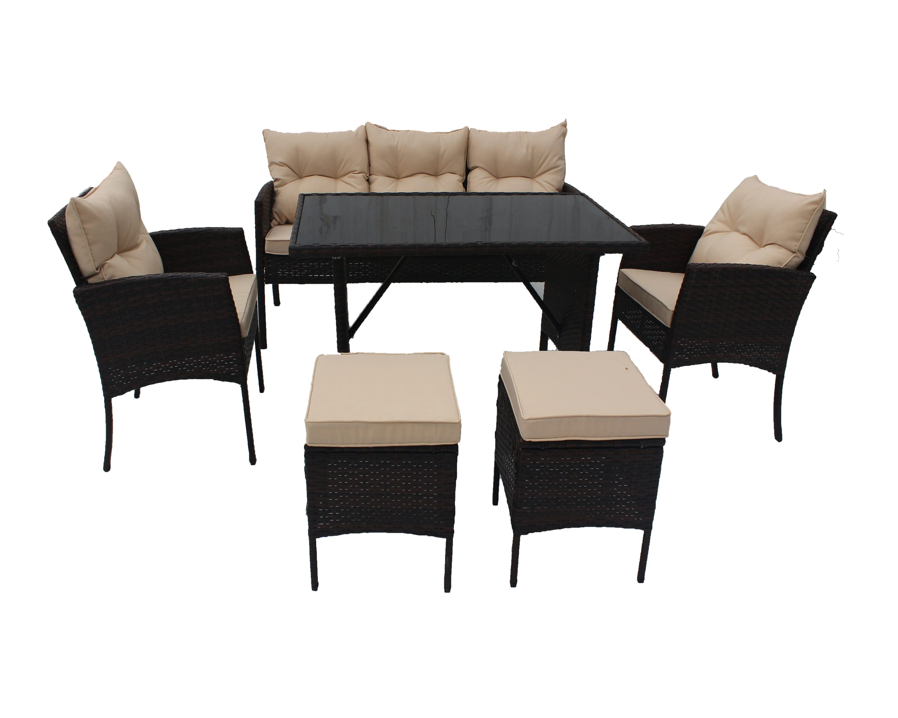 Outdoor Furniture Garden Set Plastic Resin Rattan Wicker  Garden Sofa Patio Outdoor Rattan Furniture salon de jardin exterieur