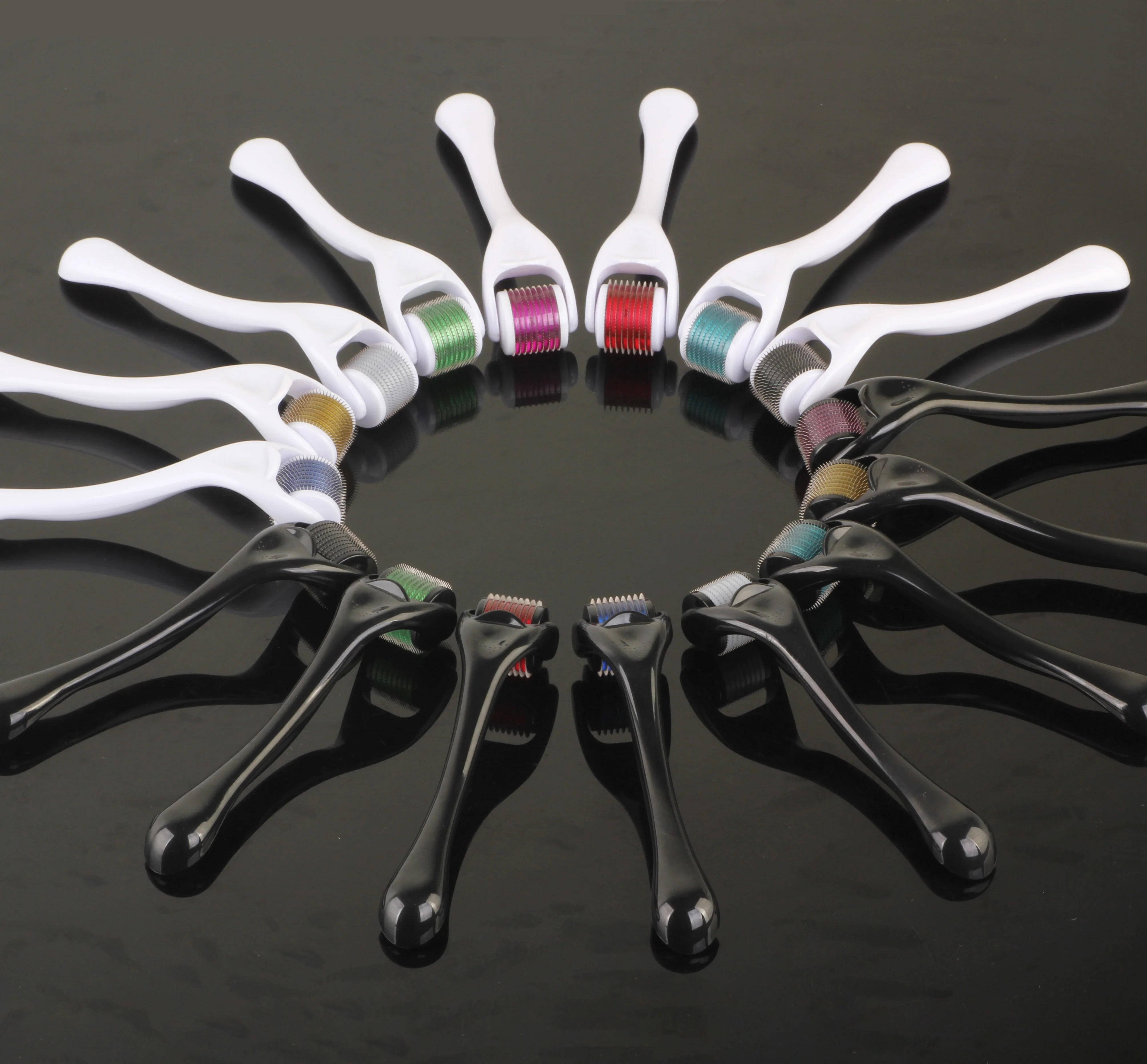 360 degree rotating personal skin ice derma 05 real micro needle derma roller system for hair regrowth