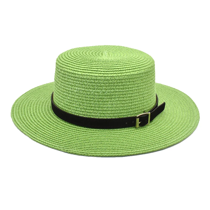 Wholesale unisex straw cowboy hats grass  sun hats solid straw fedora hat