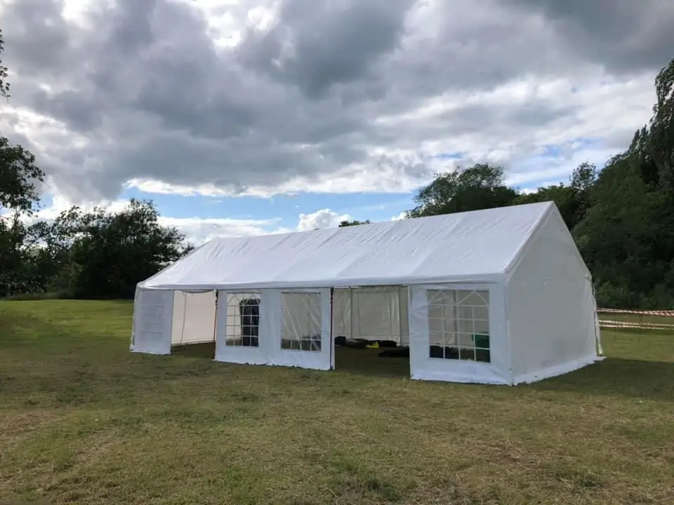 Budget PE Marquee tent 6x12 m for Birthday party