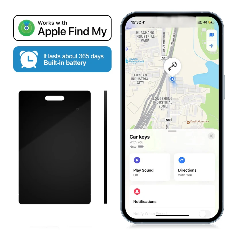 GPS Tracker Smart Card Finder Wallet Keys Pet Tracker NFC Function Find My Tag Pet Locator for Iphone IPad