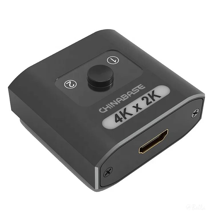4K@30hz HDMI Selector Switcher 2 in 1 Out HDMI Switch Splitter Aluminum HDMI 2.0 Bi-Directional Switch Support 3D 4K HDR