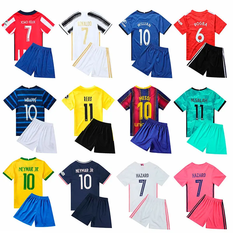 
2021 Colorful Football Jersey Children Soccer Clothes Set Boys Girls Kids Summer Training Uniforms Set 