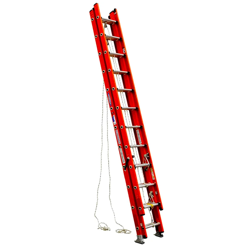 High Strength pultrusion safety lightweight 24Step 28ft 5m 9m frp telescopic fiberglass extension ladder